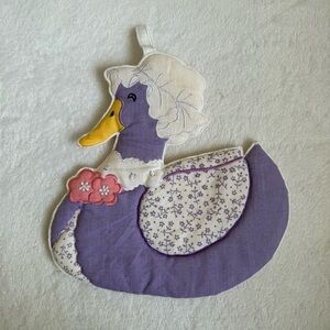 Vintage Purple Duck Shaped Pot Holder